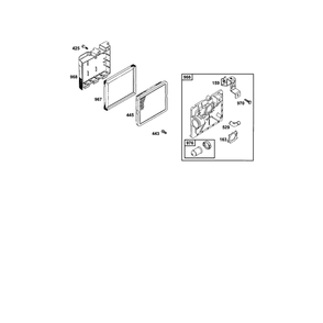Air Cleaner Primer Base Diagram and Parts List for 12C800TO12C899  Briggs and Stratton Engine
